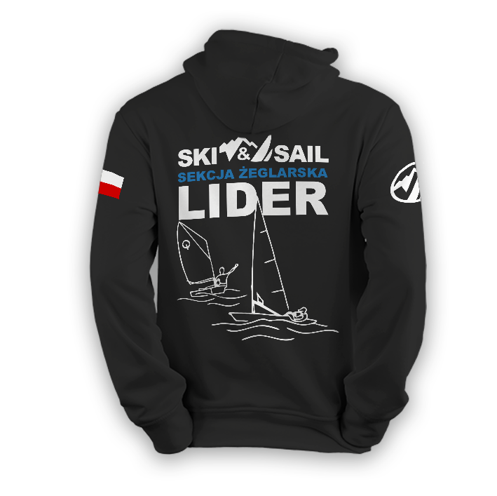 Bluza z kapturem Lider czarna zapinana na zamek