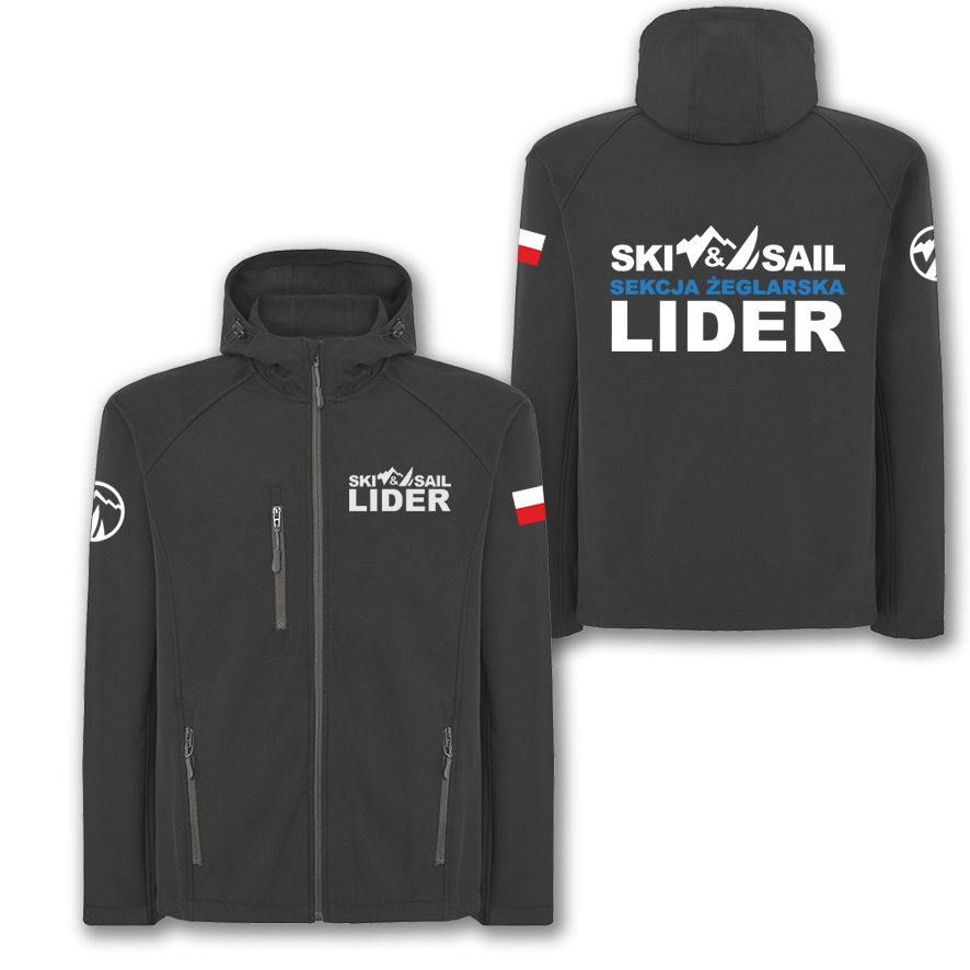 Softshell z kapturem Lider czarny