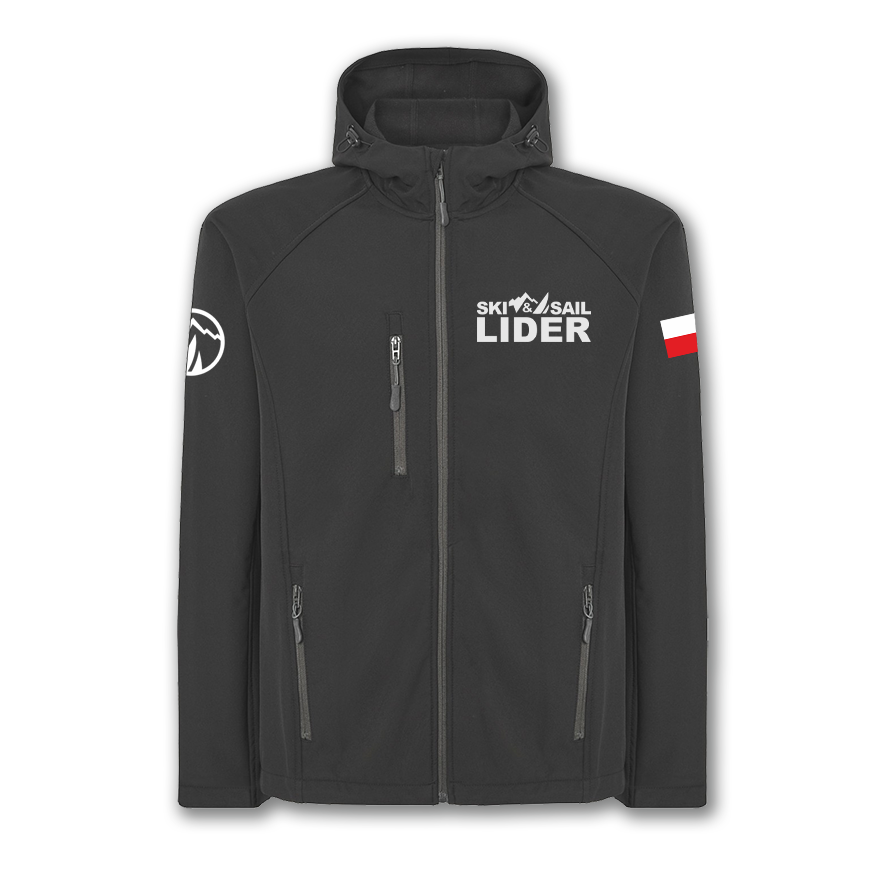 Softshell z kapturem Lider czarny